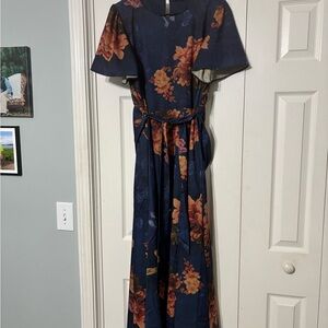 Baltic Born Navy Floral Long Sleeve Dress